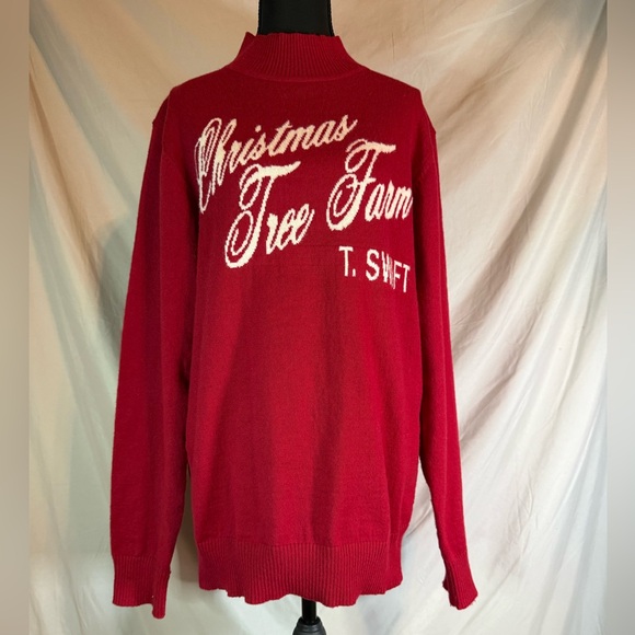 Taylor Swift Sweaters - Taylor Swift “Christmas Tree Farm” Mock Neck Sweater – Red *RARE* 🎄❤️